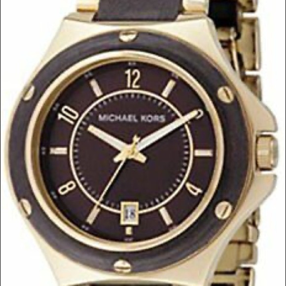 Michael Kors watch goldtone and leather band - Picture 1 of 7